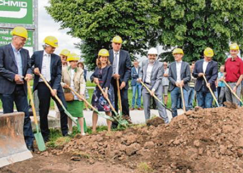 Spatenstich zu neuen Montagehalle in Leuterschach am 14.6.2018